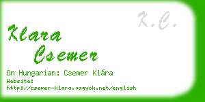 klara csemer business card